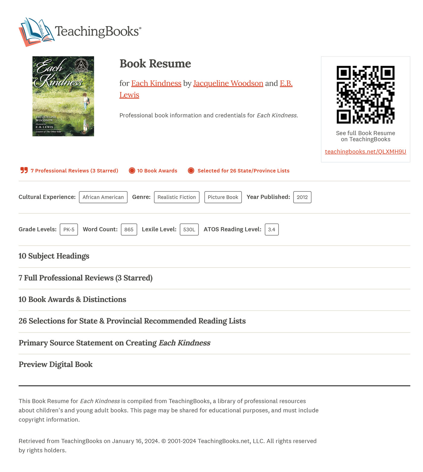 Book Resume Sample